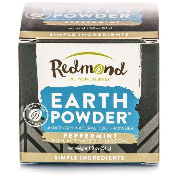 Redmond Earth Powder | Peppermint With Activated Charcoal Tooth Powder - Picture 1 of 4